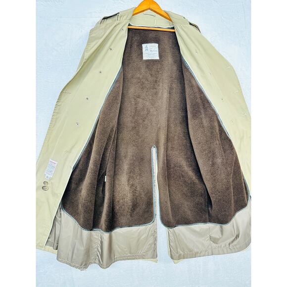 Vintage London Fog Maincoats‎ Classic Mens 44L Detachable Liner Trench Coat Tan - Picture 5 of 14